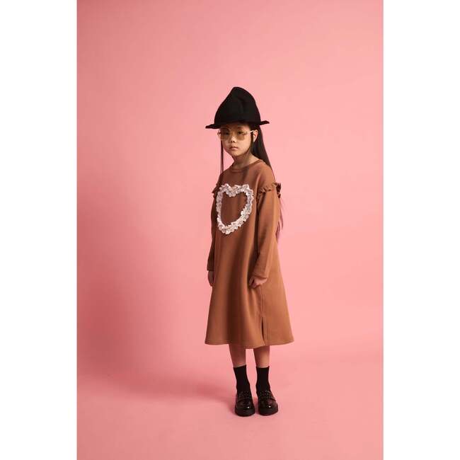 Lace Heart Dress Dark Brown