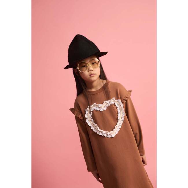 Lace Heart Dress Dark Brown - Dresses - 3