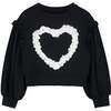 Lace Heart Sweatshirt Black - Sweatshirts - 1 - thumbnail