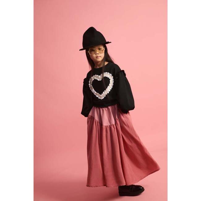 Lace Heart Sweatshirt Black - Sweatshirts - 2