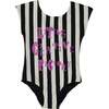 Black Striped Bathing Suit - One Pieces - 1 - thumbnail