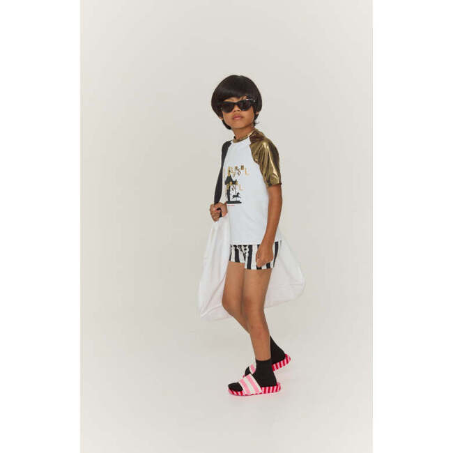 Black Striped Bathing Shorts - Swim Trunks - 2