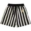 Black Striped Bathing Long Shorts - Swim Trunks - 1 - thumbnail
