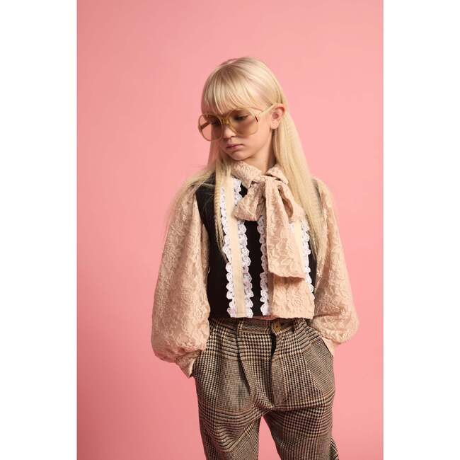 Lace Bow Blouse Light Pink - Blouses - 5