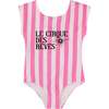 Pink Striped Bathing Suit - One Pieces - 1 - thumbnail