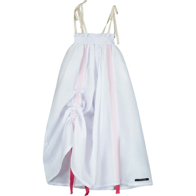 Comical Strap Dress White