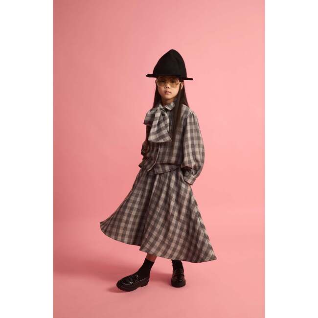Check Bow Blouse - Blouses - 2
