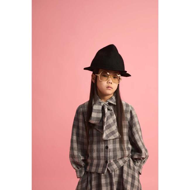 Check Bow Blouse - Blouses - 5