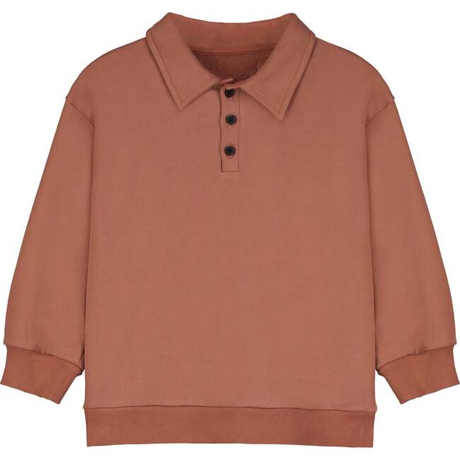 Fleece Polo Dark Brown