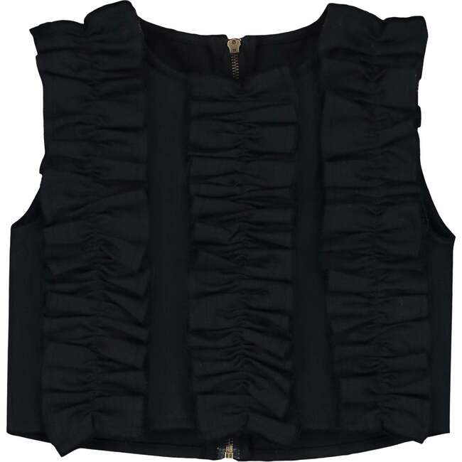 Denim Ruffle Top