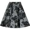 Black Flower Neoprene Skirt - Skirts - 1 - thumbnail