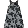 Black Flower Neoprene Apron Dress - Dresses - 1 - thumbnail