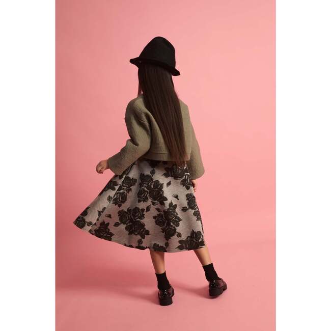 Black Flower Neoprene Skirt - Skirts - 4
