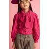 Lace Bow Blouse Fuchsia - Blouses - 4 - thumbnail