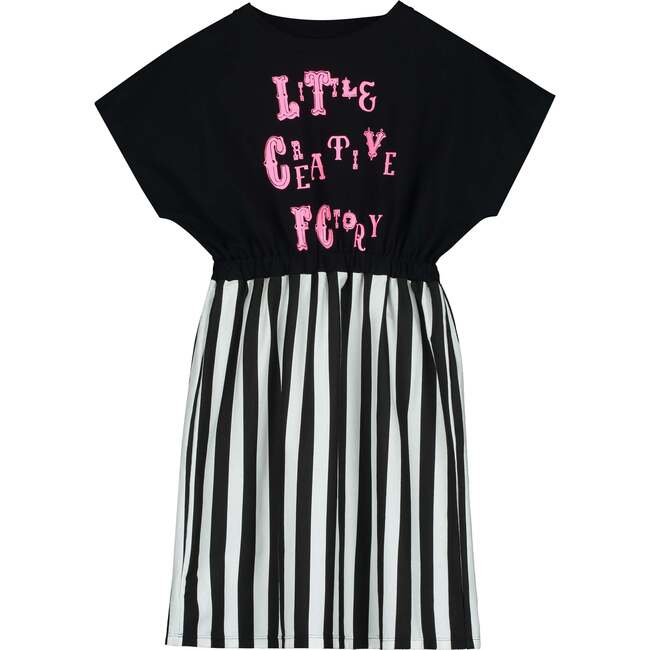 Soft Black Striped Dress
