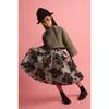 Black Flower Neoprene Skirt - Skirts - 6