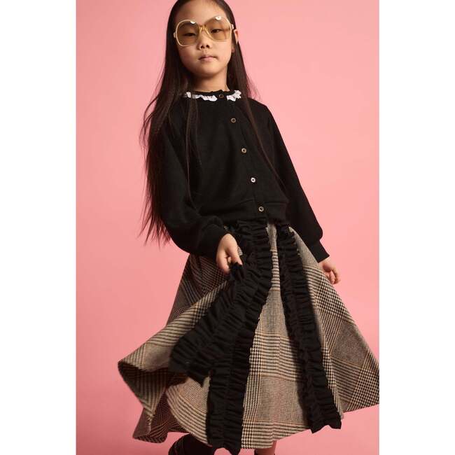 Knit Lace Cardigan Black - Cardigans - 4