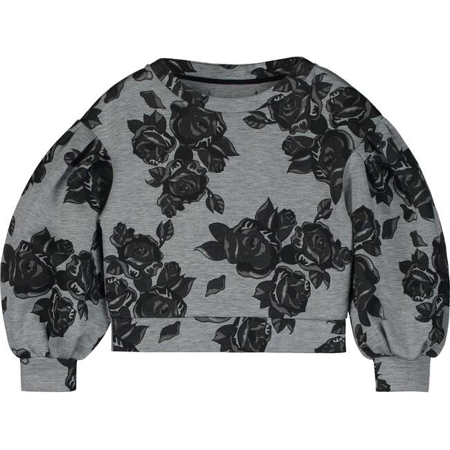 Black Flower Neoprene Sweatshirt