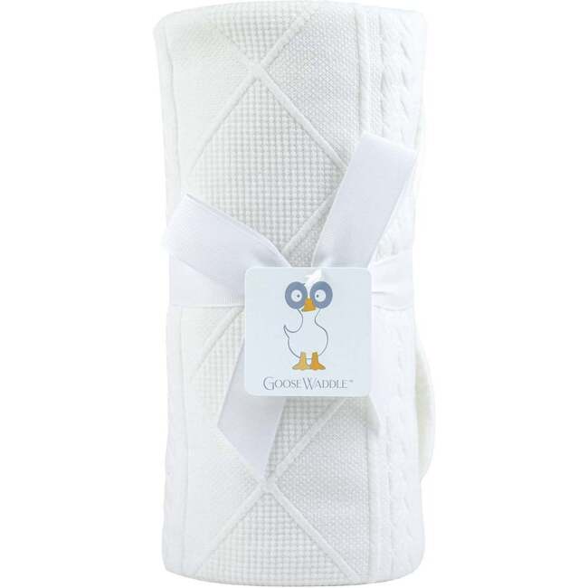 GooseWaddle Knit Blanket, White