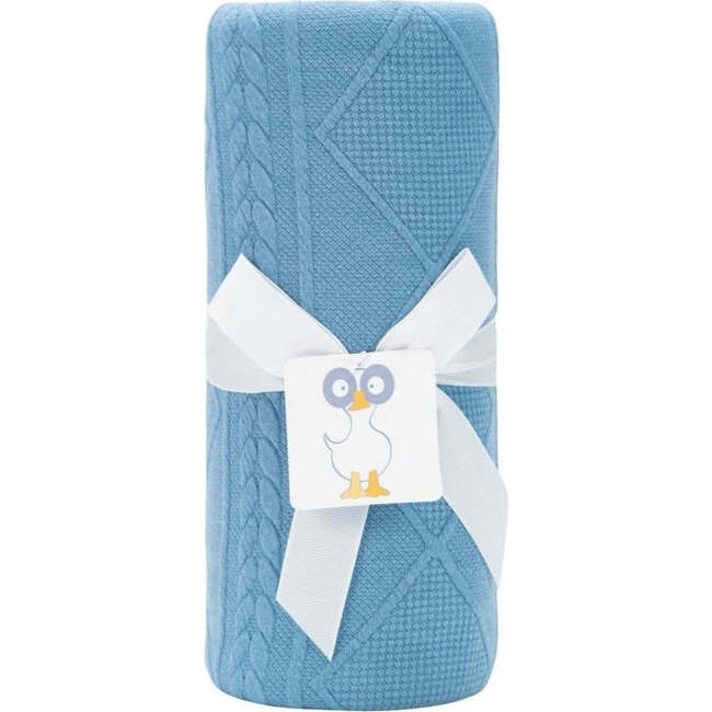 GooseWaddle Knit Blanket, Denim Blue