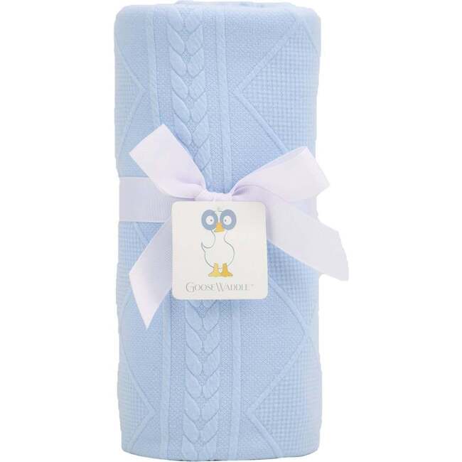 GooseWaddle Knit Blanket, Blue