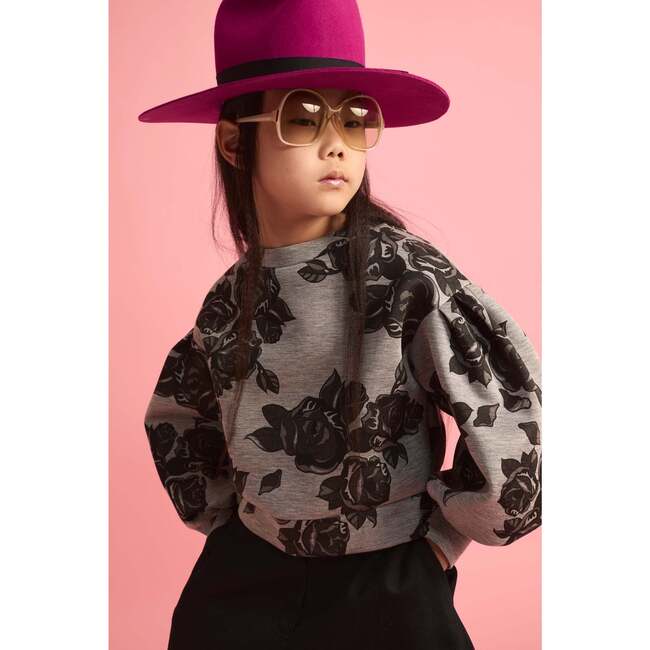 Black Flower Neoprene Sweatshirt - Sweatshirts - 6