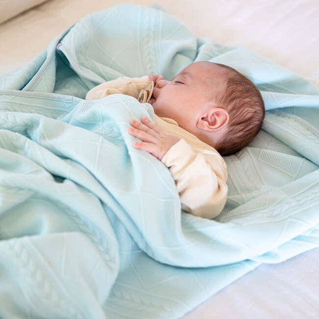 GooseWaddle Knit Blanket, Mint - Blankets - 4