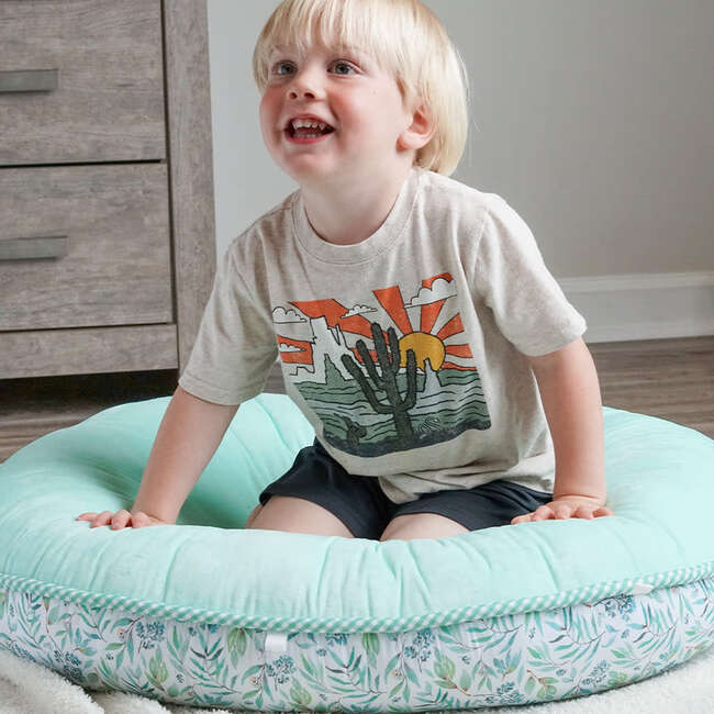 Children's Pello Floor Cushion, Basil Mint - Kids Seating - 4