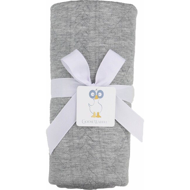 GooseWaddle Knit Blanket, Gray