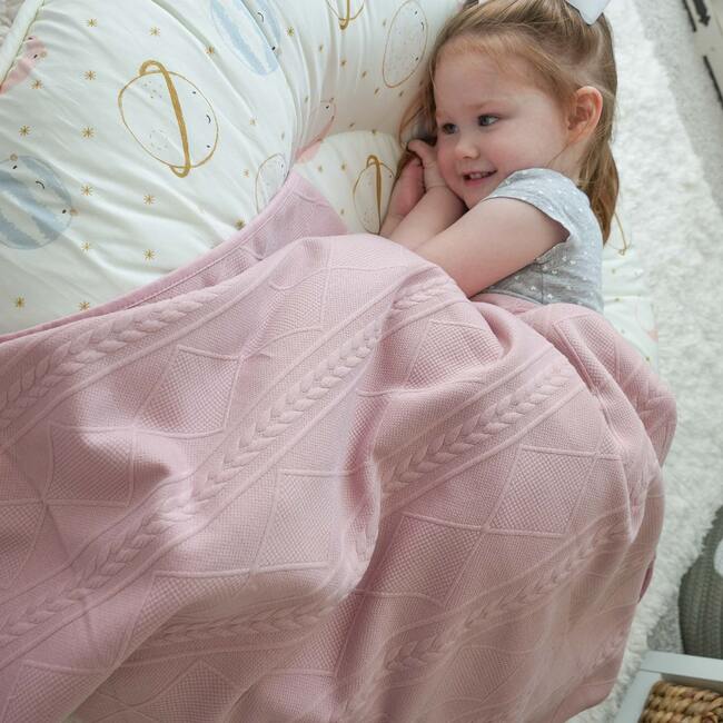 GooseWaddle Knit Blanket, Rose - Blankets - 5