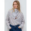 Estela Woman Neck Scarf Infinite Navy Stripes - Scarves - 2