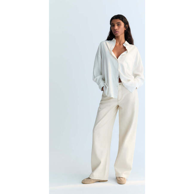 TNS Denim Woman Wide Leg Pant Ecru - Pants - 2