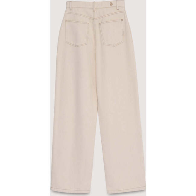 TNS Denim Woman Wide Leg Pant Ecru - Pants - 4