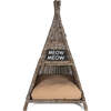 Tiki Tent Handwoven Pet Bed with Machine Washable Cushion, Kubu Grey - Pet Beds - 1 - thumbnail