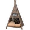 Tiki Tent Handwoven Pet Bed with Machine Washable Cushion, Kubu Grey - Pet Beds - 3