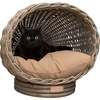 Socket Dome Handwoven Pet Bed with Machine Washable Cushion, Kubu Grey - Pet Beds - 3