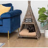 Tiki Tent Handwoven Pet Bed with Machine Washable Cushion, Kubu Grey - Pet Beds - 4