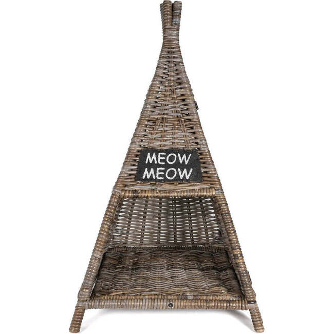 Tiki Tent Handwoven Pet Bed with Machine Washable Cushion, Kubu Grey - Pet Beds - 6