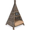 Tiki Tent Handwoven Pet Bed with Machine Washable Cushion, Kubu Grey - Pet Beds - 7