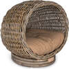 Socket Dome Handwoven Pet Bed with Machine Washable Cushion, Kubu Grey - Pet Beds - 7