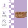 Perri Handwoven Hyacinth Oval Pet Bed with Machine Washable Cushion, Natural - Pet Beds - 5