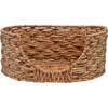 Perri Handwoven Hyacinth Oval Pet Bed with Machine Washable Cushion, Natural - Pet Beds - 6