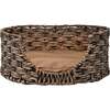 Perri Handwoven Hyacinth Oval Pet Bed with Machine Washable Cushion, Brown - Pet Beds - 1 - thumbnail