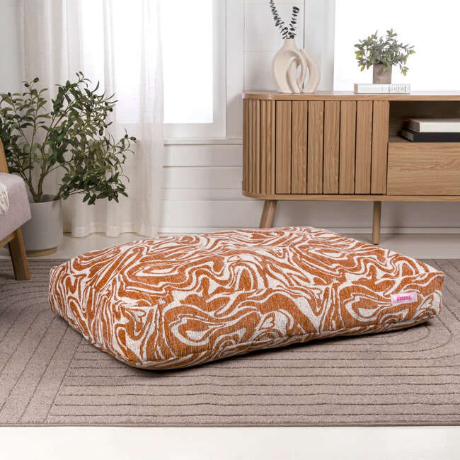 Mabel Ultra Soft Reversible Plush Rectangular Pet Bed with Washable Cover, Tangerine Twist - Pet Beds - 3