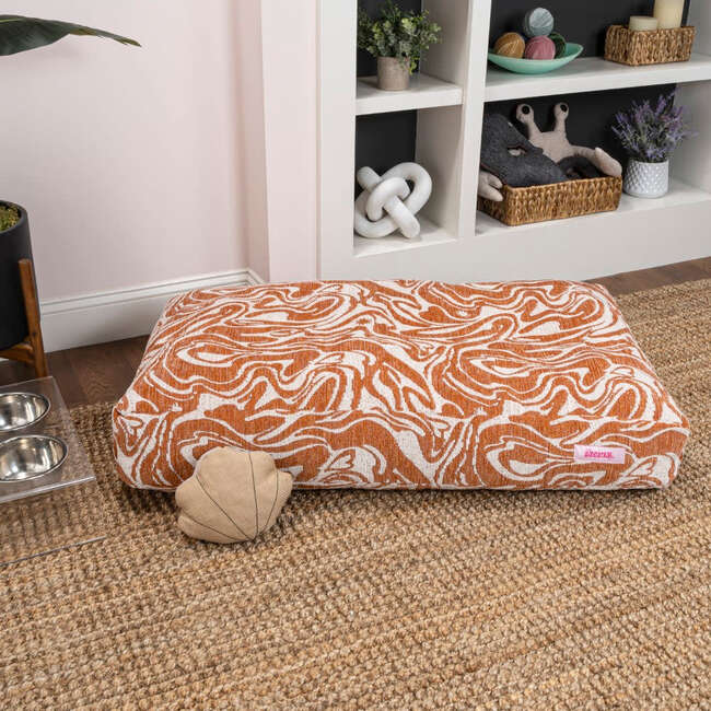 Mabel Ultra Soft Reversible Plush Rectangular Pet Bed with Washable Cover, Tangerine Twist - Pet Beds - 4