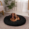 Maisie Faux Fur Round Fluffy Calming Donut Pet Bed with Washable Cover, Ink - Pet Beds - 2