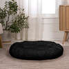 Maisie Faux Fur Round Fluffy Calming Donut Pet Bed with Washable Cover, Ink - Pet Beds - 4