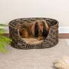 Perri Handwoven Hyacinth Oval Pet Bed with Machine Washable Cushion, Brown - Pet Beds - 2
