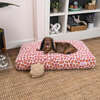 Mabel Ultra Soft Reversible Plush Rectangular Pet Bed with Washable Cover, Raspberry Leopard - Pet Beds - 2