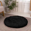 Maisie Faux Fur Round Fluffy Calming Donut Pet Bed with Washable Cover, Ink - Pet Beds - 6